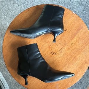 Prada Kitten Heeled Leather Boots/Booties